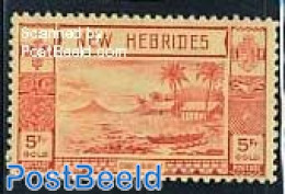 New Hebrides 1938 5F, Stamp Out Of Set, Unused (hinged), Transport - Ships And Boats - Ungebraucht
