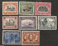 Belgium 1915 Definitives 8v, Unused (hinged), Transport - Ships And Boats - Art - Bridges And Tunnels - Unused Stamps