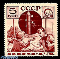 Russia, Soviet Union 1936 5K, Perf. 14, Stamp Out Of Set, Unused (hinged), Science - Telecommunication - Unused Stamps