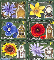 Romania 2013 Flowers & Clocks 6v, Mint NH - Unused Stamps