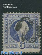 United States Of America 1869 6c Ultramarin, Used, Used Stamps - Gebruikt