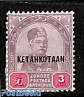 Malaysia 1896 Johore, 3c, Stamp Out Of Set, Unused (hinged) - Andere & Zonder Classificatie