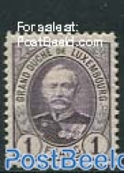 Luxemburg 1891 1F, Perf. 12.5, Stamp Out Of Set, Unused (hinged) - Nuevos