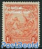Barbados 1925 1.5p, Perf. 14, Stamp Out Of Set, Unused (hinged), Nature - Horses - Barbades (1966-...)