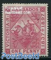 Barbados 1897 1p, Stamp Out Of Set, Unused (hinged), Nature - Horses - Barbades (1966-...)