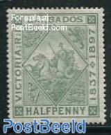 Barbados 1897 1/2p, Stamp Out Of Set, Unused (hinged), Nature - Horses - Barbados (1966-...)