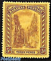 Bahamas 1916 3p, Purple On Yellow, Stamp Out Of Set, Unused (hinged) - Other & Unclassified