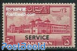 Pakistan 1948 5Rs, On Service, Stamp Out Of Set, Unused (hinged) - Pakistan