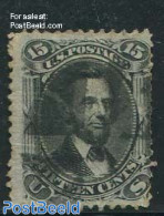United States Of America 1867 15c BlacK, Grill 9x13mm, Used, Short Perfs On Right Side, Used Stamps - Usados