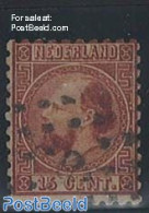 Netherlands 1867 15c Orange/brown, Used, Perf. 10.5:10.25, With Cert. (BPA), Used Stamps - Used Stamps