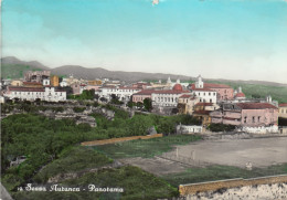 SESSA ARUNCA-CASERTA-PANORAMA CON CAMPO SPORTIVO CARTOLINA VERA FOTOGRAFIA  VIAGGIATA IL 24-3-1967 - Caserta