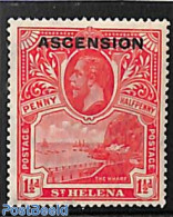 Ascension 1922 1.5d, Stamp Out Of Set, Unused (hinged), Transport - Ships And Boats - Boten