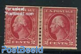 United States Of America 1914 2c, Vert. Perf. 10, Horizontal Pair, Unused (hinged) - Unused Stamps