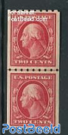 United States Of America 1910 2c, Hor. Perf. 8.5, Vertical Pair, Unused (hinged) - Ungebraucht