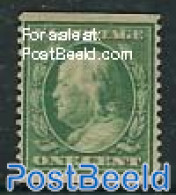 United States Of America 1910 1c, Vertical Perforation 12, Stamp Out Of Set, Unused (hinged) - Nuevos