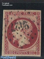 France 1853 80c Carmine, Used, Used - Gebraucht