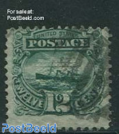 United States Of America 1869 12c Green, Used, Used Stamps, Transport - Ships And Boats - Usati