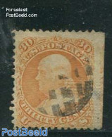 United States Of America 1861 30c Orange, Waffle, Used, Used - Used Stamps