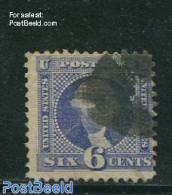 United States Of America 1869 6c Ultramarine, Used, Used Stamps - Gebraucht