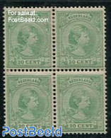 Netherlands 1891 20c Green, Block Of 4 [+], Unused (hinged) - Nuevos
