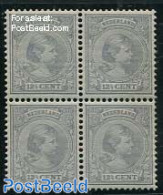 Netherlands 1891 12.5c Grey, Block Of 4 [+], Unused (hinged) - Ungebraucht