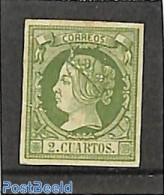 Spain 1860 2cs, Green, Stamp Out Of Set, Unused (hinged) - Unused Stamps