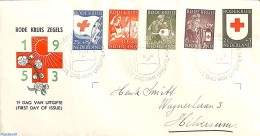 Netherlands 1953 Red Cross FDC, Closed Flap, Written Address, First Day Cover, Health - Red Cross - Cartas & Documentos