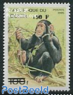 Benin 2000 150F On 100F  Overprint, Mint NH, Nature - Animals (others & Mixed) - Monkeys - Nuovi