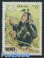 Benin 2000 150F On 100F  Overprint, Mint NH, Nature - Animals (others & Mixed) - Monkeys - Unused Stamps