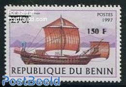 Benin 2000 150F On 270F  Overprint, Mint NH, Transport - Ships And Boats - Unused Stamps