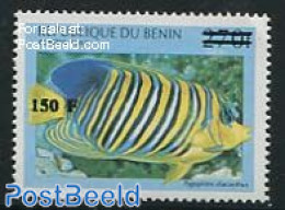 Benin 2000 150F On 270F  Overprint, Mint NH, Nature - Fish - Unused Stamps