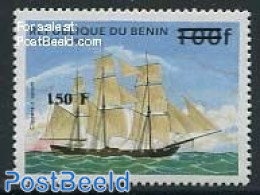 Benin 2000 150F On 100F  Overprint, Mint NH, Transport - Ships And Boats - Ungebraucht