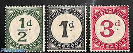 Barbados 1934 Postage Due 3v, Mint NH - Barbades (1966-...)