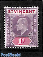 Saint Vincent 1904 1p, WM Mult-Crown-CA, Stamp Out Of Set, Unused (hinged) - St.Vincent (1979-...)