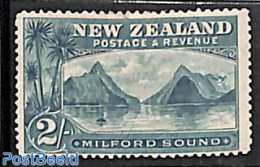 New Zealand 1898 2Sh, Milford Sound, Stamp Out Of Set, Unused (hinged), Sport - Mountains & Mountain Climbing - Nuevos
