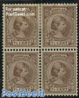 Netherlands 1891 7.5c Brown, Block Of 4 [+], Unused (hinged) - Unused Stamps