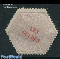 Netherlands 1877 Telegram, 1GLD, Unused Hinged, Short Perf, With NVPH Verdict, Unused (hinged) - Télégraphes