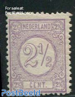 Netherlands 1876 2.5c Lilac, Perf. 12.5:12, Large Holes, MNH, Mint NH - Ongebruikt