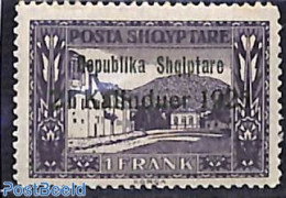 Albania 1925 1F, Stamp Out Of Set, Unused (hinged) - Albanie