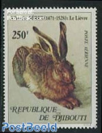 Djibouti 1978 250F, Stamp Out Of Set, Mint NH, Nature - Animals (others & Mixed) - Rabbits / Hares - Art - Dürer, Alb.. - Djibouti (1977-...)