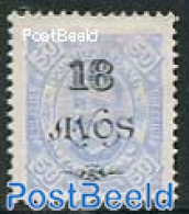 Macao 1902 18A On 50R Bright Blue, Stamp Out Of Set, Unused (hinged) - Ungebraucht