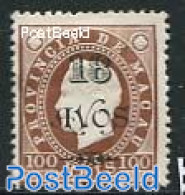 Macao 1902 18A On 100R Brown, Stamp Out Of Set, Unused (hinged) - Ongebruikt