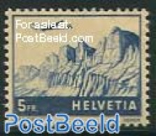Switzerland 1941 5Fr, Stamp Out Of Set, Mint NH, Sport - Transport - Mountains & Mountain Climbing - Aircraft & Aviation - Ongebruikt