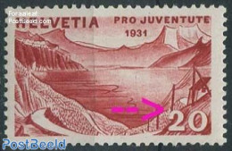 Switzerland 1931 20+5c, Plate Flaw, White Spot Above 20, Mint NH, Various - Errors, Misprints, Plate Flaws - Ungebraucht
