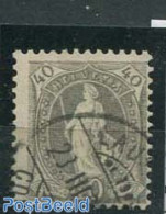Switzerland 1882 40c, Turkish-grey, Contr. 1Y, Perf. 11.75:12.25, Used Stamps - Usados