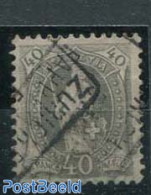 Switzerland 1882 40c, Black Turkish-grey, Contr. 1X, Perf. 11.75, Used Stamps - Oblitérés