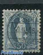 Switzerland 1882 50c. Cyan Blue, Contr. 1Y, Perf. 11.75:11.25, Used Stamps - Usados