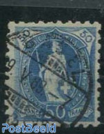 Switzerland 1882 50c, Dark Grey-blue, Contr. 1X, Perf. 9.75:9.25, Used Stamps - Oblitérés