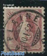 Switzerland 1882 1Fr, Bright Brown-lilac, Contr 1X, Perf.11.75:11.2, Used Stamps - Oblitérés
