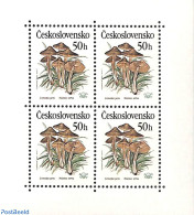 Czechoslovkia 1989 Mushrooms, Booklet Pane (booklet Never Issued), Mint NH, Nature - Various - Mushrooms - Special Items - Otros & Sin Clasificación